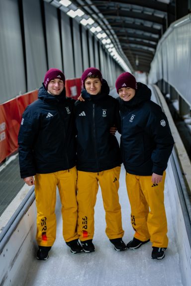 Julian Klein YOG Pyeongchang Januar 2024 Bobsled Team Germany (v.l.n.r.: Julian Klein, Ben Mielke, Tillmann Hecking)